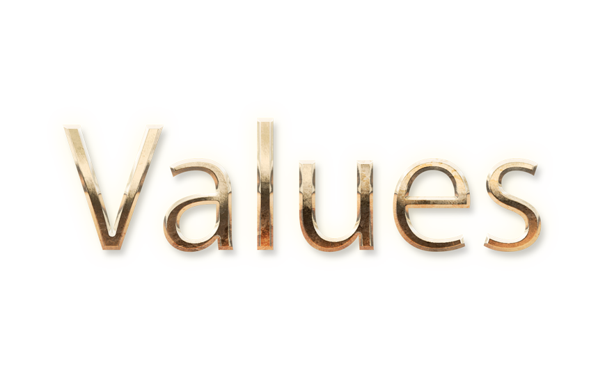 WORD VALUES gold text typography PNG images free